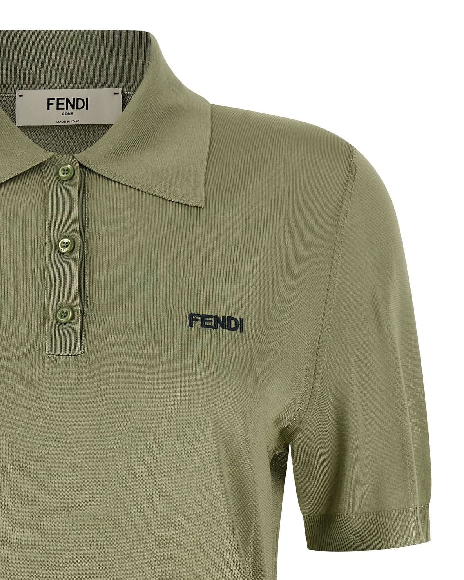 Fendi Shiny Viscose Polo Shirt Glam Steals