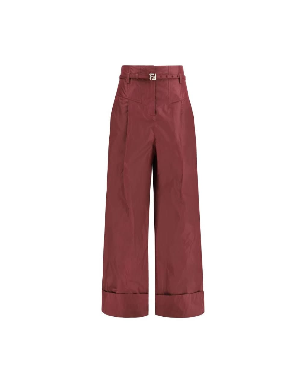Fendi Silk Bordeaux Dress Pant Trousers