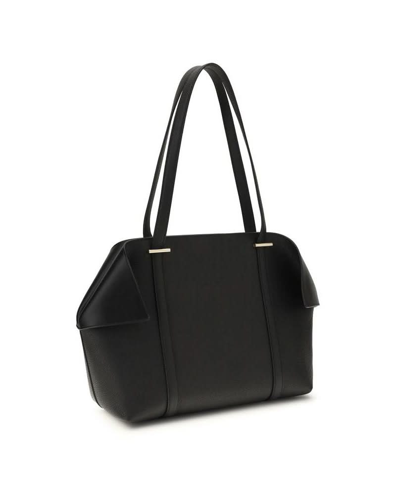 Ferragamo Black Calf Leather Bos Taurus Shoulder Bag