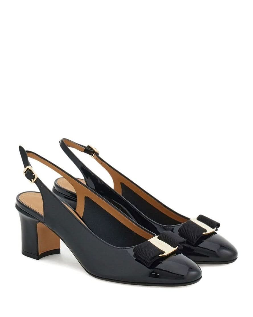 Ferragamo Black Heel Medium Heel