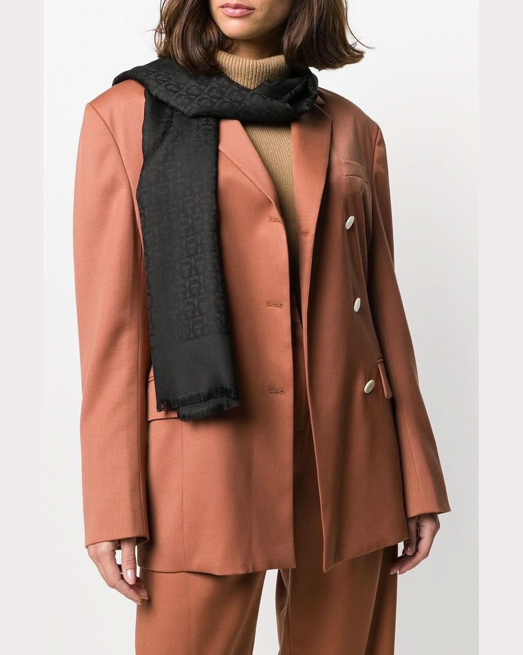 Ferragamo Black Scarf Scarves Hats & Gloves
