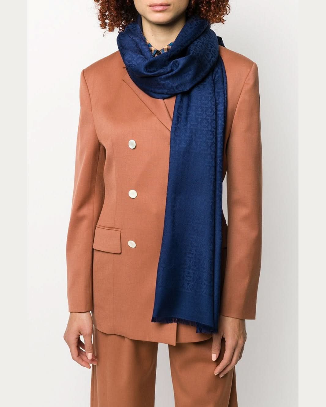 Ferragamo Blue Scarf Scarves Hats & Gloves