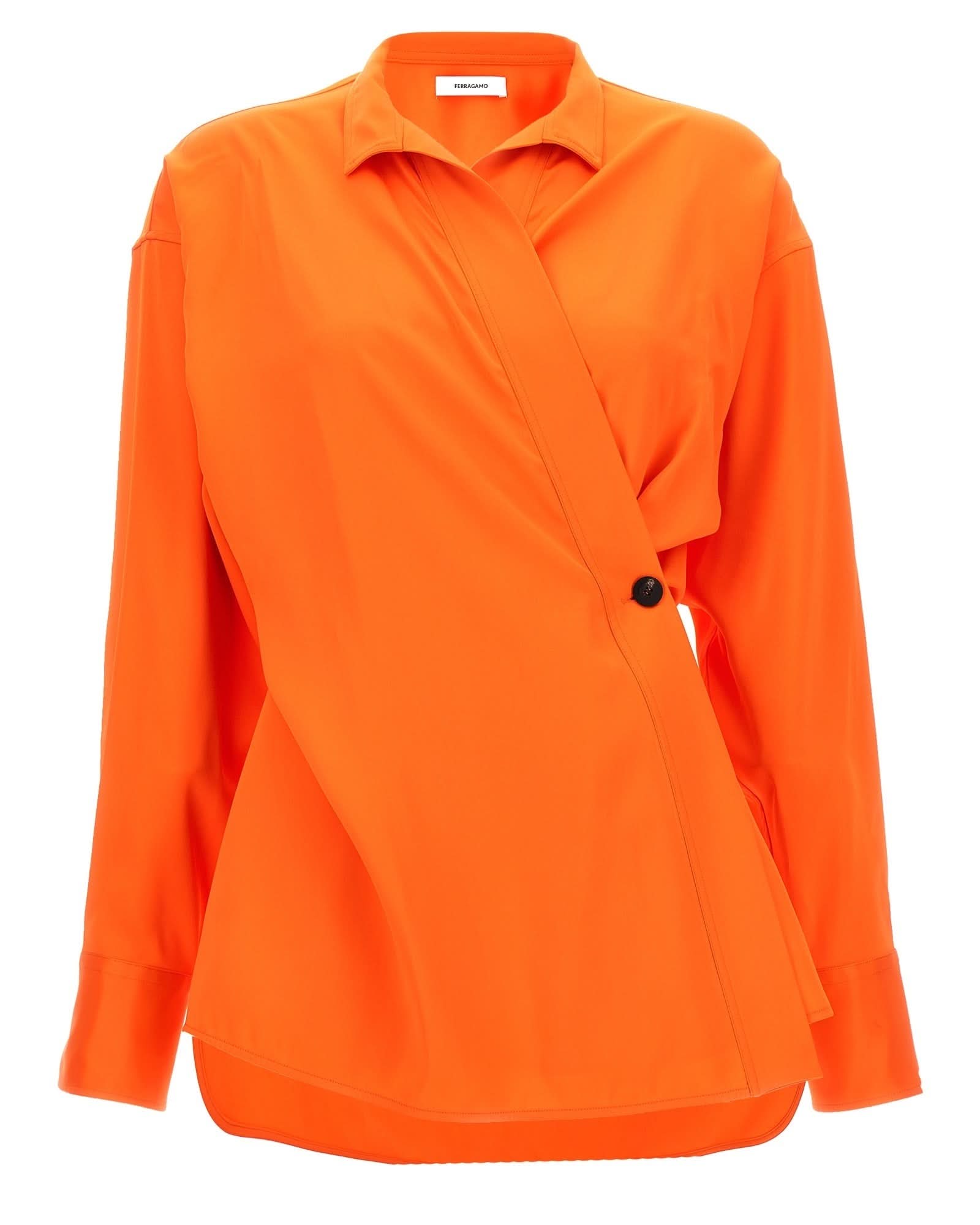 Ferragamo Satin Asymmetric Shirt Glam Steals