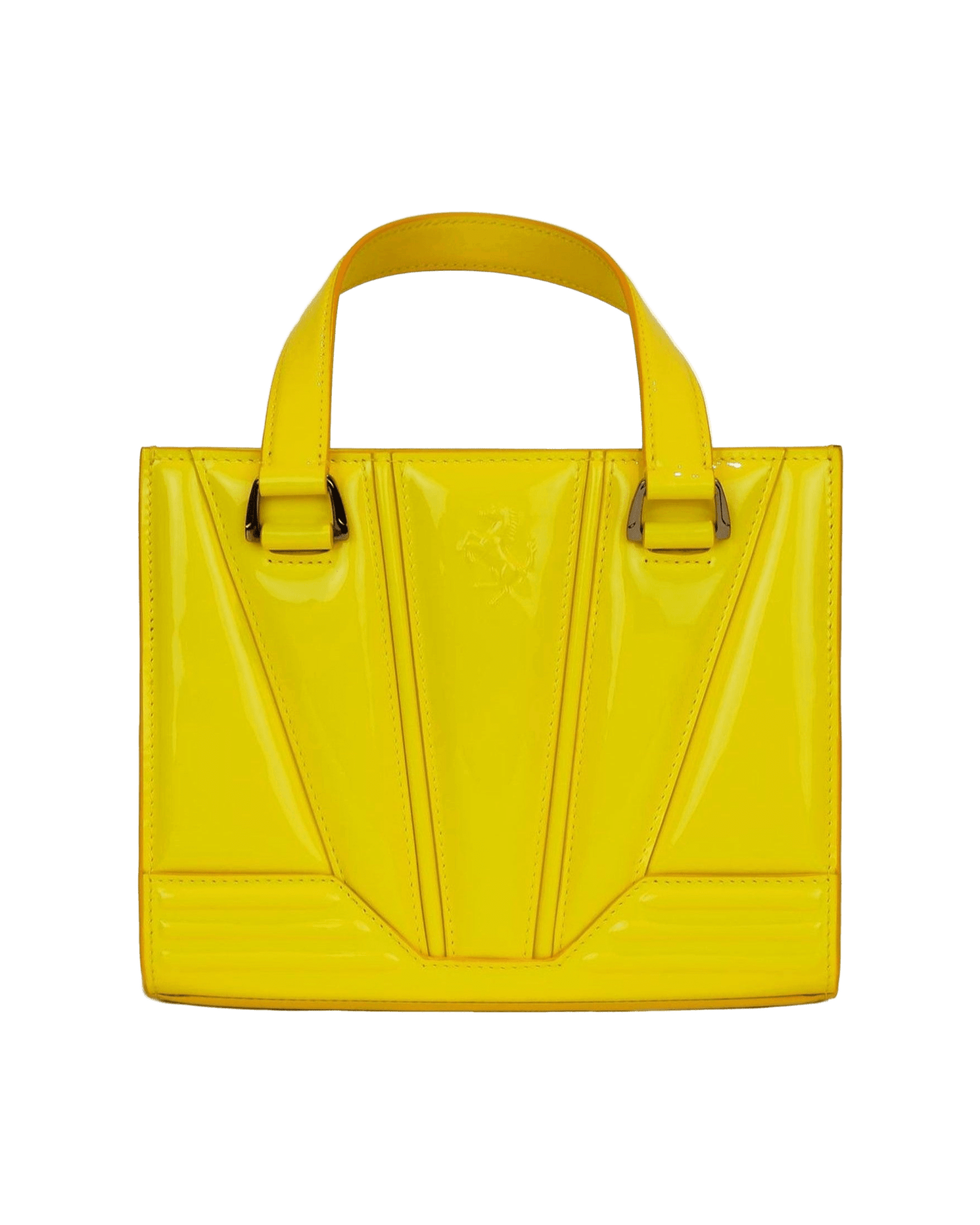 Ferrari Leather Yellow Handbag Glam Steals