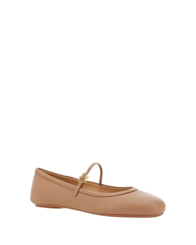 Gianvito Rossi Beige Calf Leather Bos Taurus Ballet Flats Glam Steals