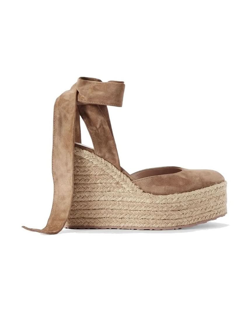Gianvito Rossi Beige Calfskin Wedge Sandals Sandals