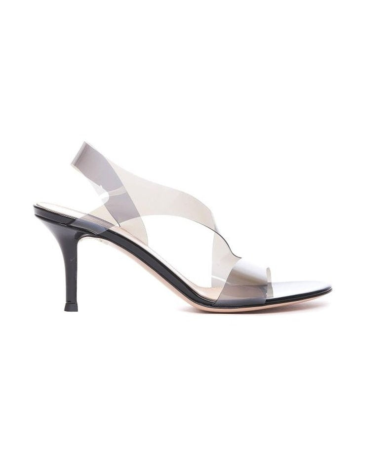 Gianvito Rossi Black Rubber Stiletto Heel Sandals Glam Steals