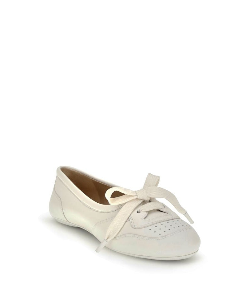 Gianvito Rossi White Calf Leather Bos Taurus Ballet Flats Glam Steals