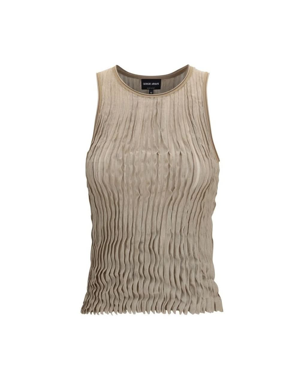 Giorgio Armani Beige Silk Tank Top Glam Steals