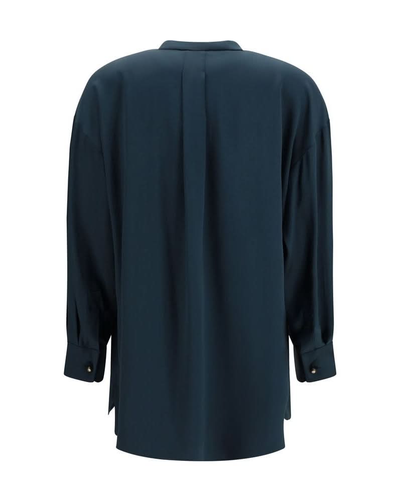 Giorgio Armani Blue Silk Blouse Glam Steals