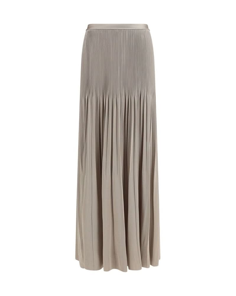 Giorgio Armani Gray Viscose Midi Skirt Glam Steals