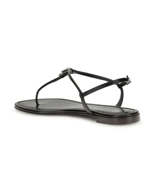 Giuseppe Zanotti Black Calf Leather Bos Taurus Flat Sandals Sandals