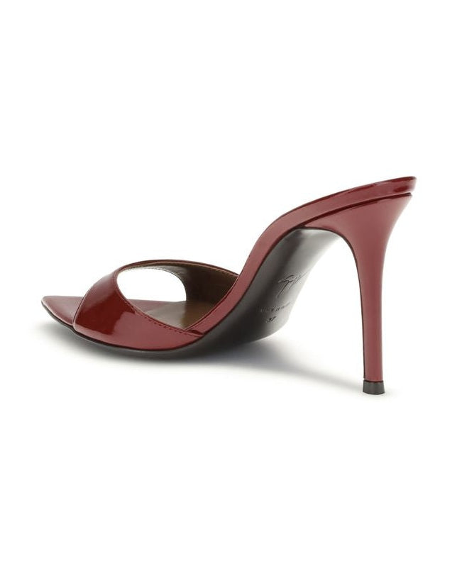 Giuseppe Zanotti Leather Bordeaux Stiletto Heel Sandals Glam Steals