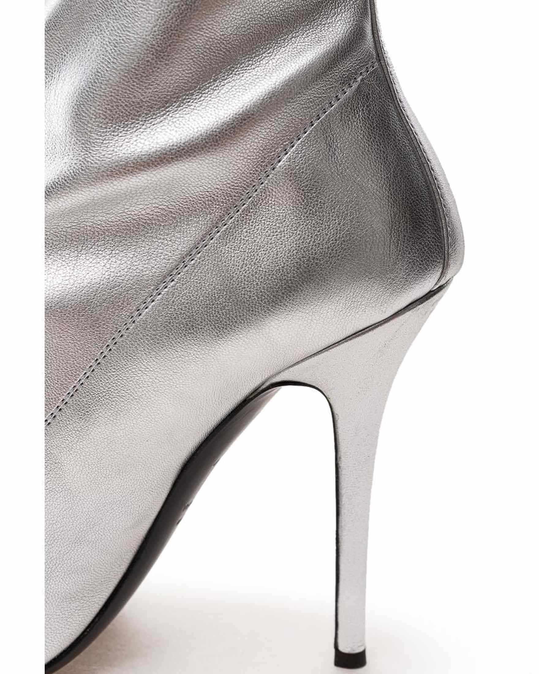 Giuseppe Zanotti Leather Silver Boot Glam Steals