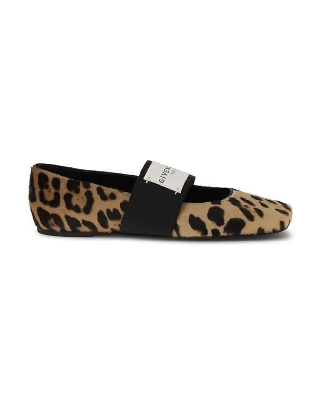 Givenchy Beige Calf Leather Bos Taurus Ballet Flats