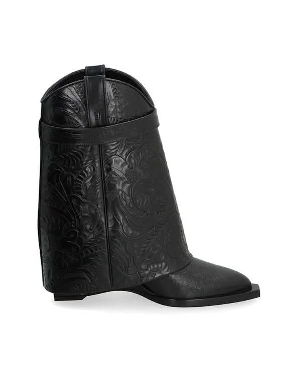 Givenchy Black Lace Calfskin Up Boots