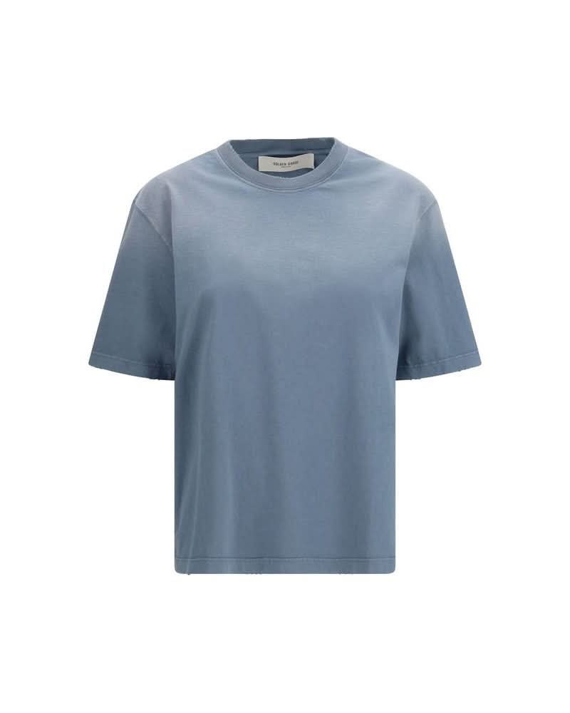 Golden Goose Blue Cotton T-shirt Glam Steals