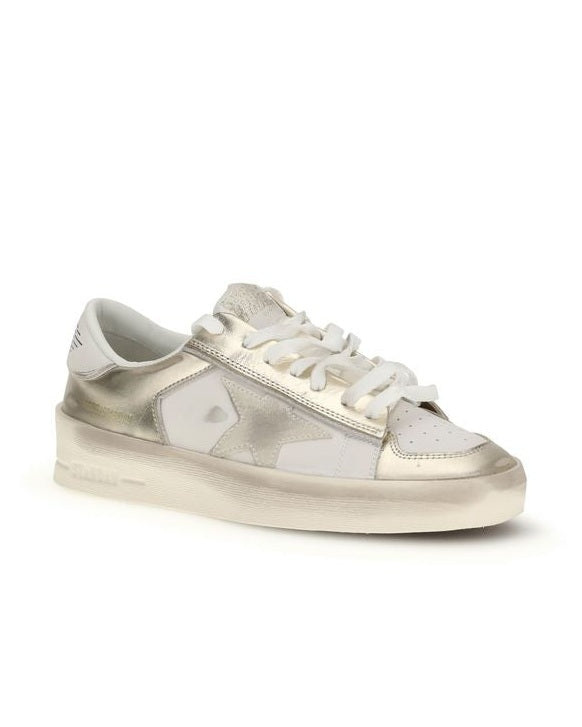Golden Goose Gold Calf Leather Bos Taurus Low Top Sneakers Glam Steals