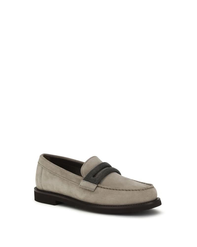 Gray Calf Leather Bos Taurus Slip-On Loafers Glam Steals