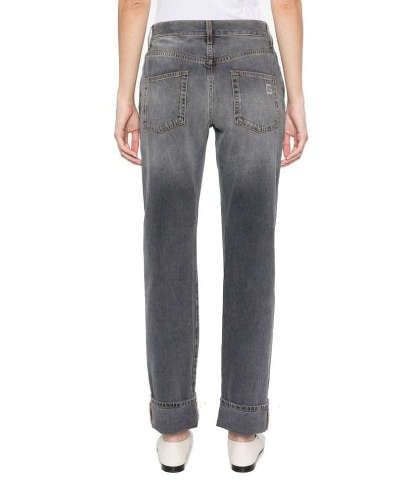 Gray Cotton Relaxed Fit Jeans Glam Steals