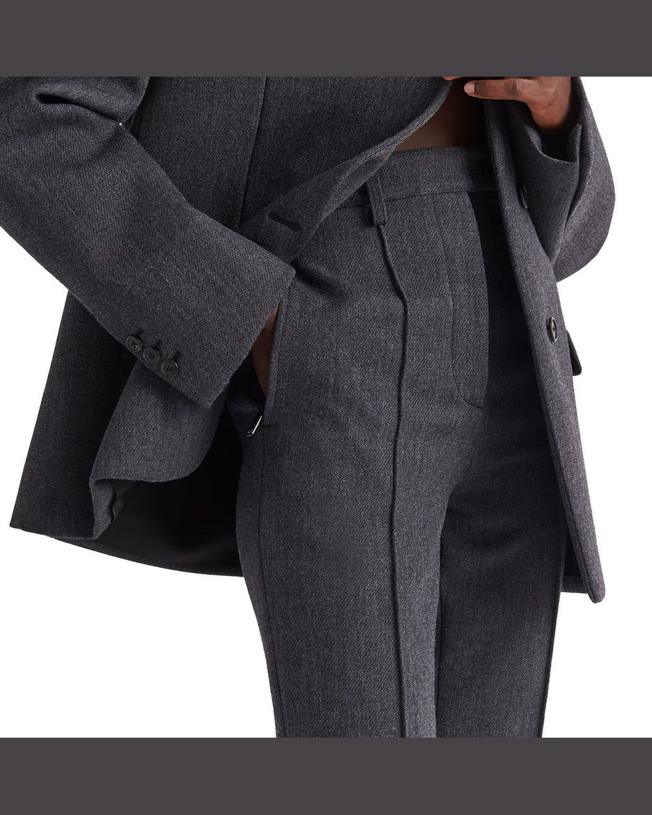 Gray Elastane Dress Pants Glam Steals