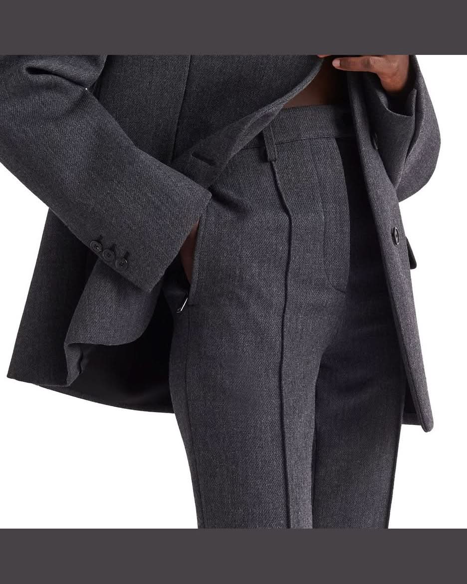 Gray Elastane Dress Pants Glam Steals