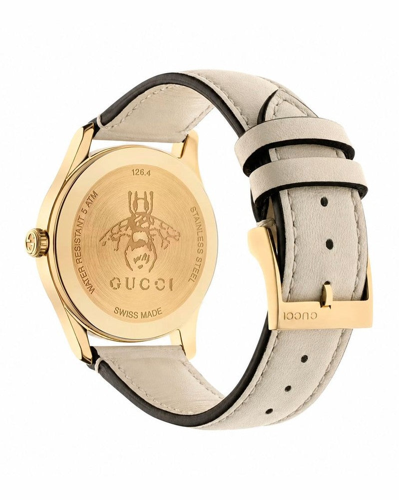 Gucci Beige Leather Watch Glam Steals