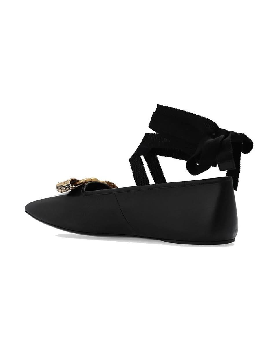 Gucci Black Calfskin Ballet Flats