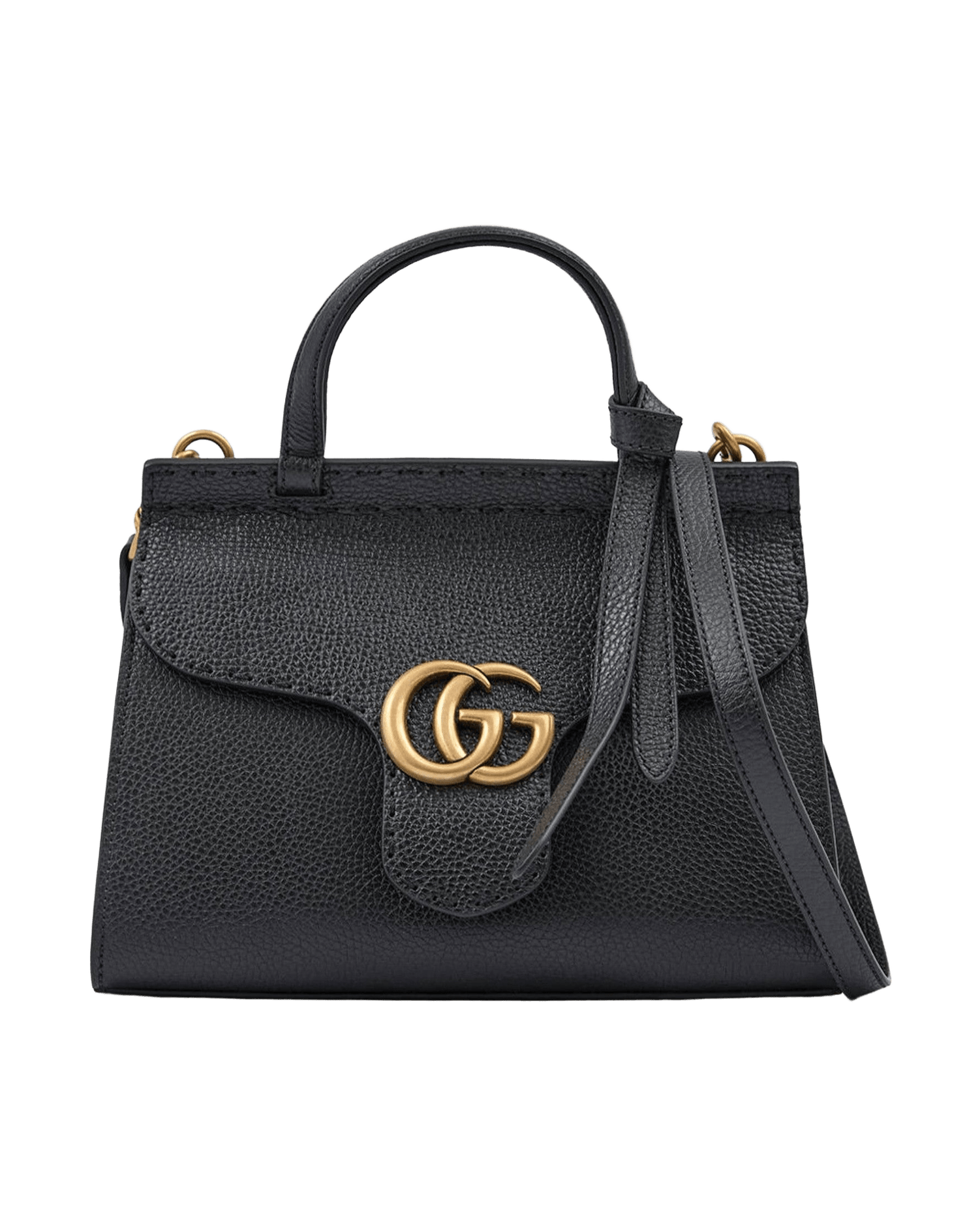 Gucci Leather Black Gg Marmont Handbag Glam Steals