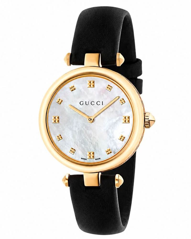 Gucci Black Leather Watch Glam Steals