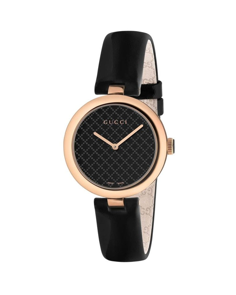 Gucci Black Leather Watch Glam Steals
