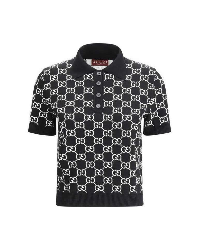 Gucci Black Wool Top Polos