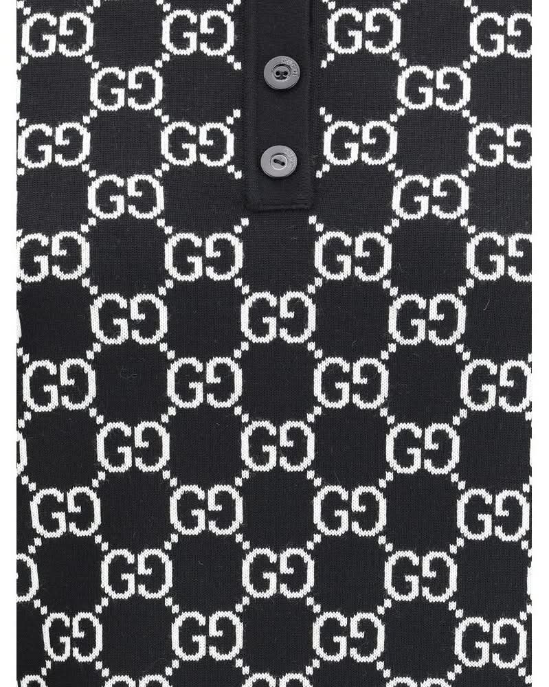 Gucci Black Wool Top Polos