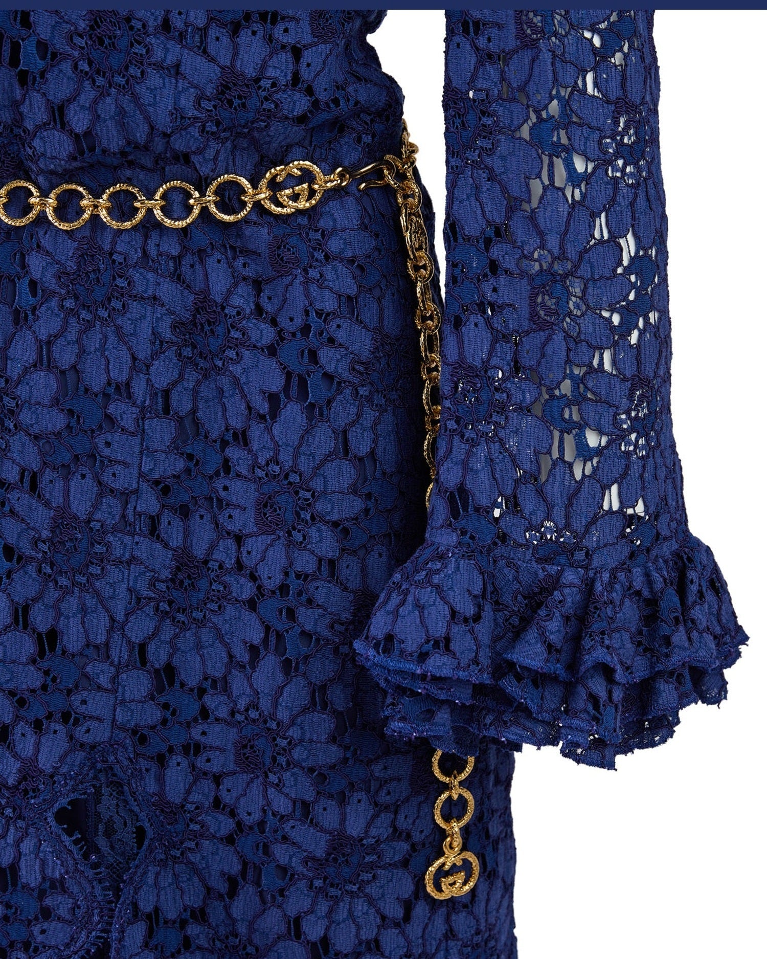 Gucci Blu Viscose And Cotton Mid Long Dress Glam Steals