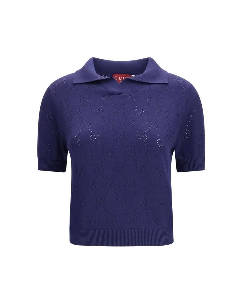 Gucci Blue Silk Top