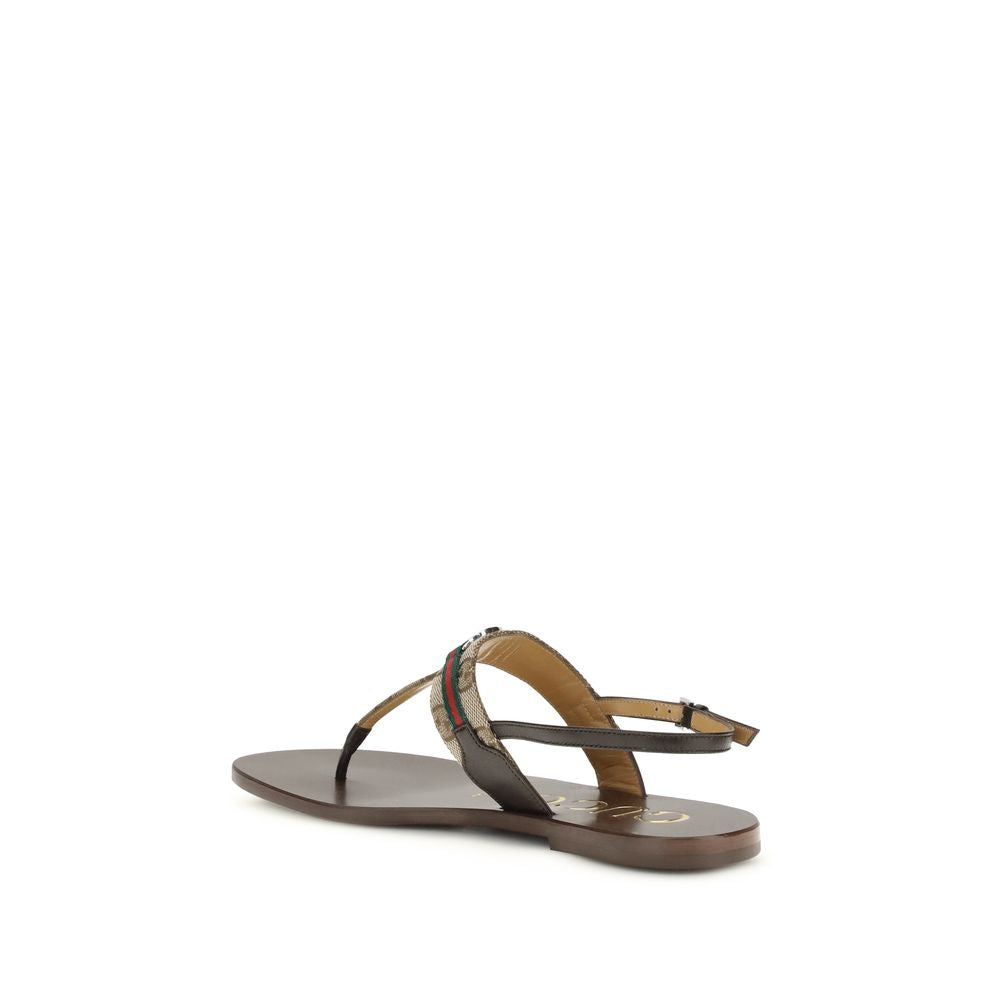 Gucci Brown Calf Leather Bos Taurus Flat Sandals Glam Steals