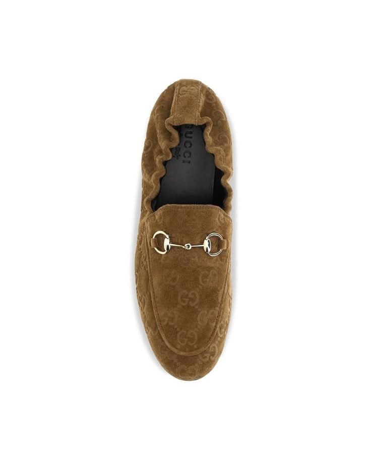 Gucci Brown Calf Leather Bos Taurus Slip On Loafers