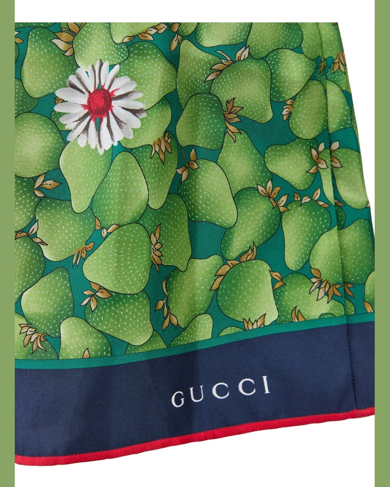 Gucci Green Flower Printed Silk Shorts Glam Steals