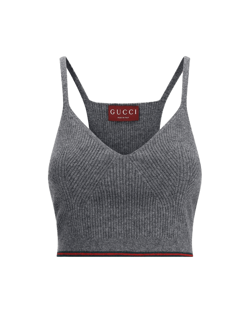 Gucci V Neck Ribbed Top Glam Steals