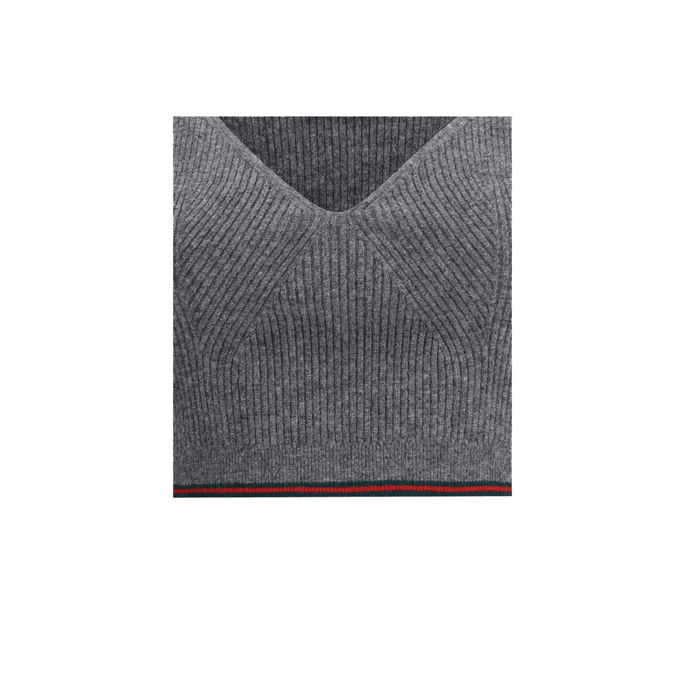 Gucci V Neck Ribbed Top Glam Steals