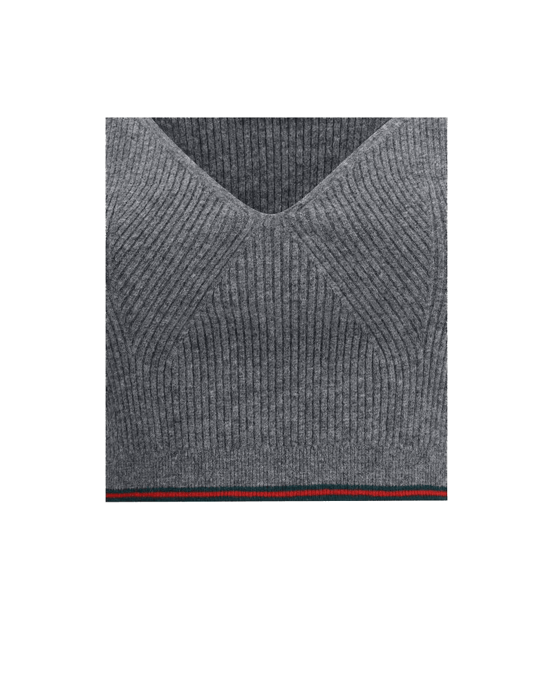 Gucci V Neck Ribbed Top Glam Steals