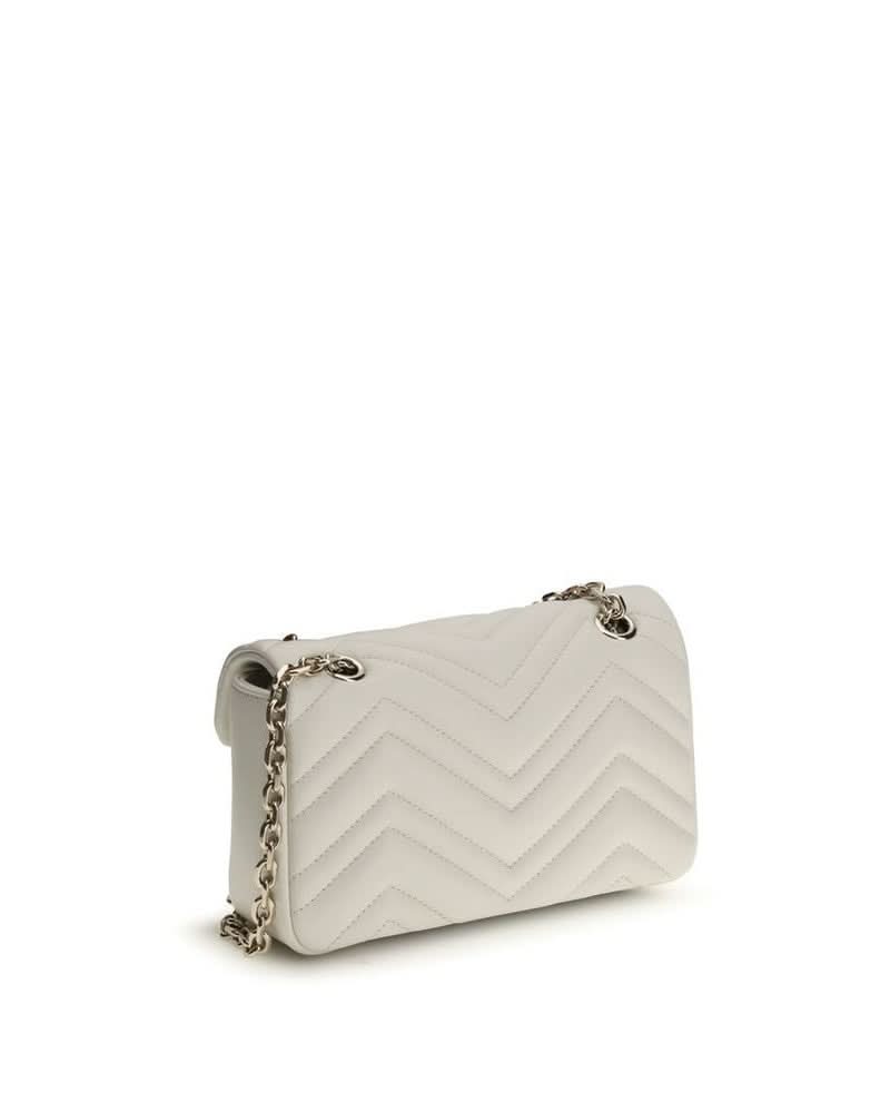 Gucci White Calf Leather Bos Taurus Handbag Shoulder Bags
