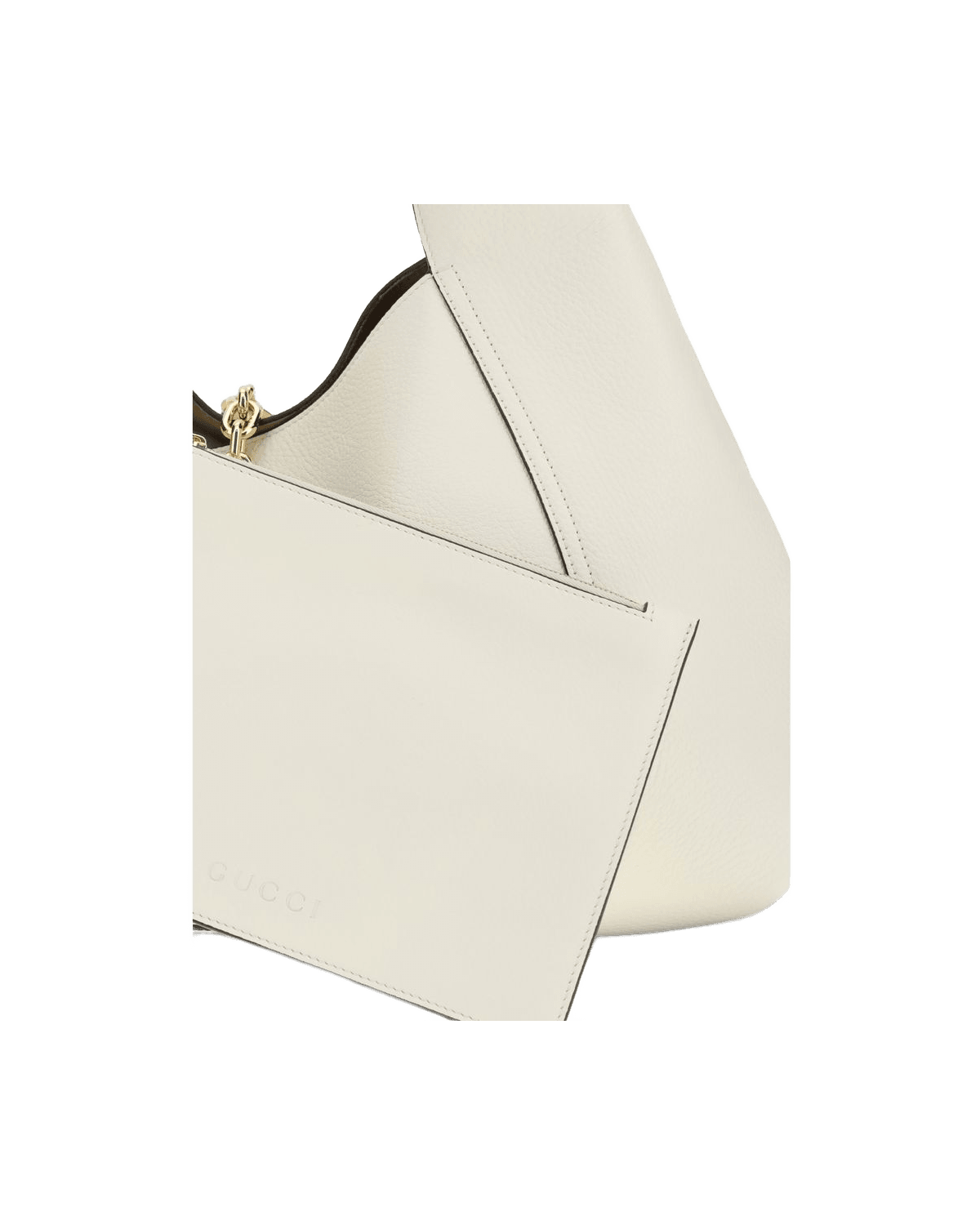 Gucci White Calf Leather Bos Taurus Shoulder Bag Glam Steals