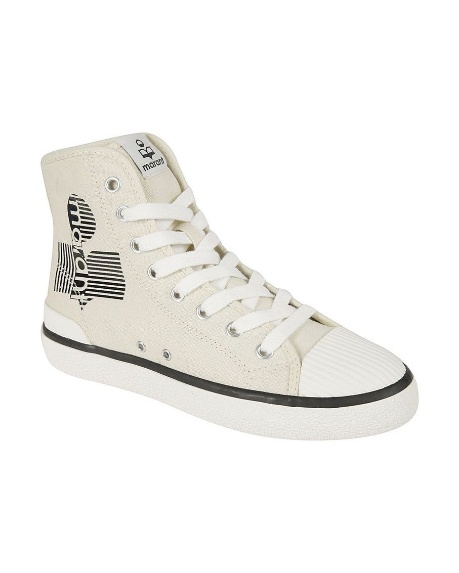 Isabel Marant Beige Canvas High Top Sneakers Glam Steals