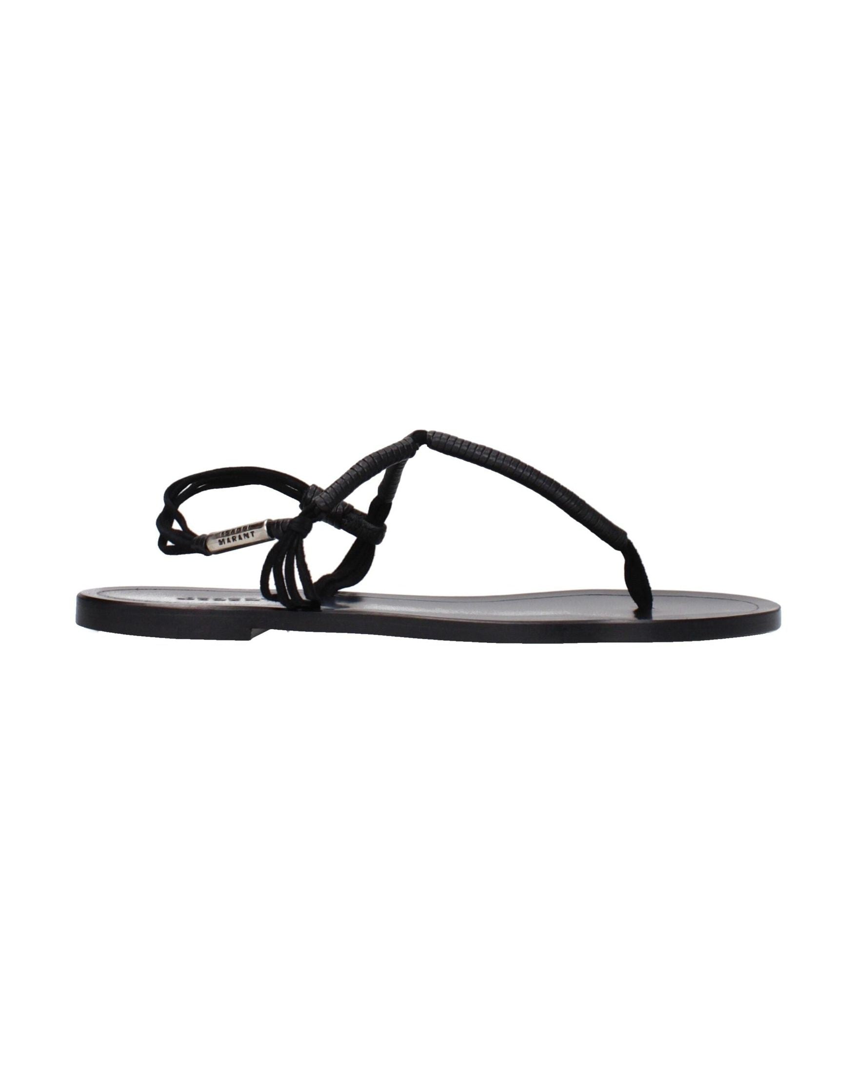 Isabel Marant Black Leather Flip Flop Sandals Glam Steals