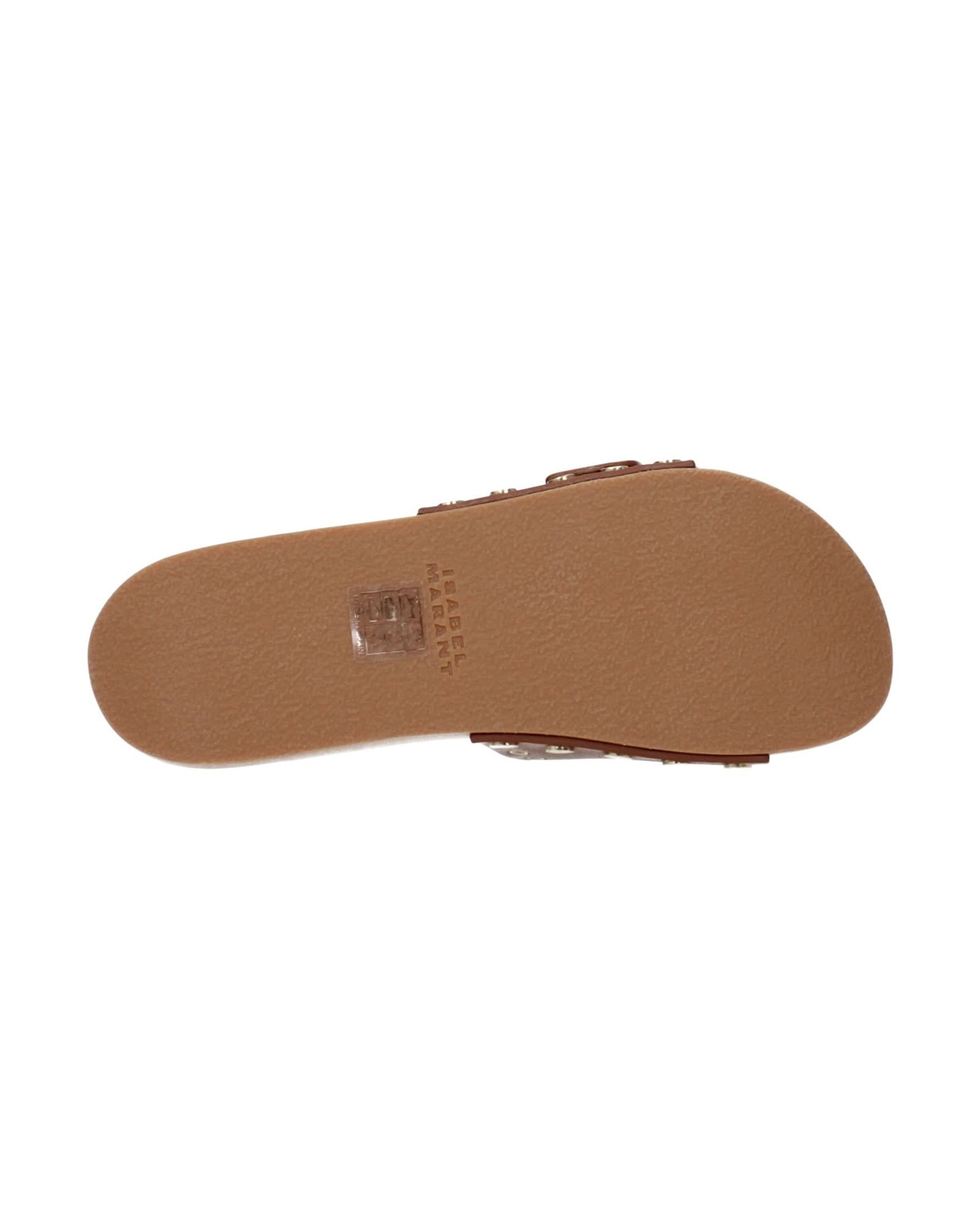 Isabel Marant Brown Leather Slippers
