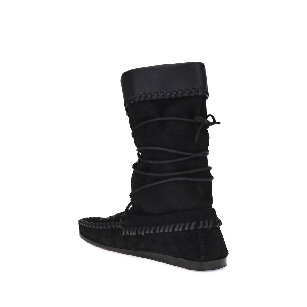 Isabel Marant Calf Leather Bos Taurus Lace Up Boots Glam Steals