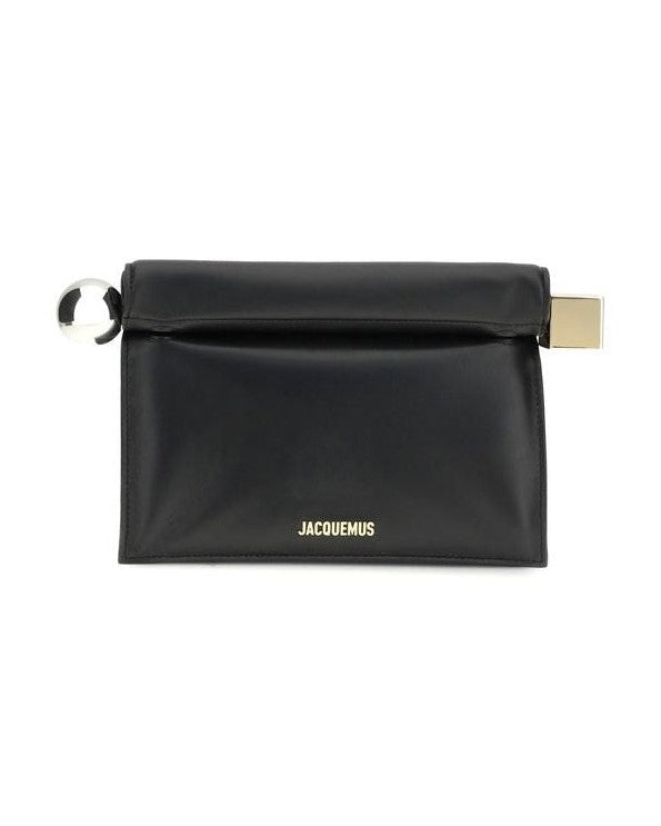 Jacquemus Black Calf Leather Bos Taurus Clutch Bag Glam Steals