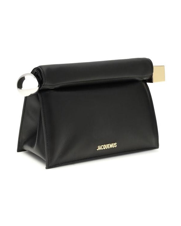 Jacquemus Black Calf Leather Bos Taurus Clutch Bag Glam Steals