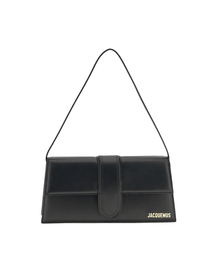 Jacquemus Black Calf Leather Bos Taurus Shoulder Bag Glam Steals